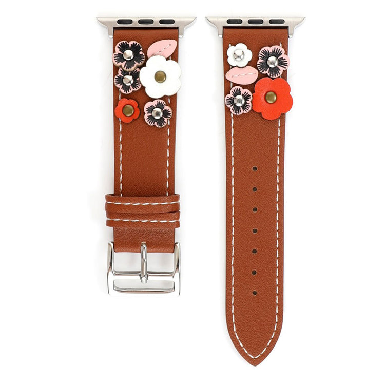  Apple Watch Series 5 40mm / Apple Watch 40mm Ægte læder Rem - Brun#serie_3