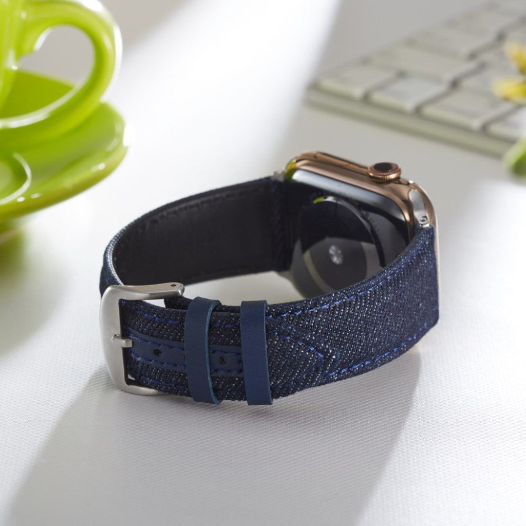 Kønt Apple Watch Series 5 40mm / Apple Watch 40mm Nylon Rem - Blå#serie_1