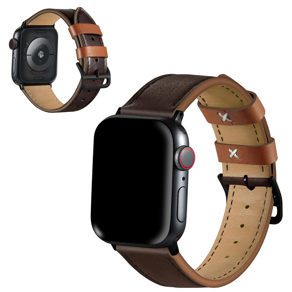  Apple Watch Series 5 40mm / Apple Watch 40mm Ægte læder Rem - Brun#serie_5