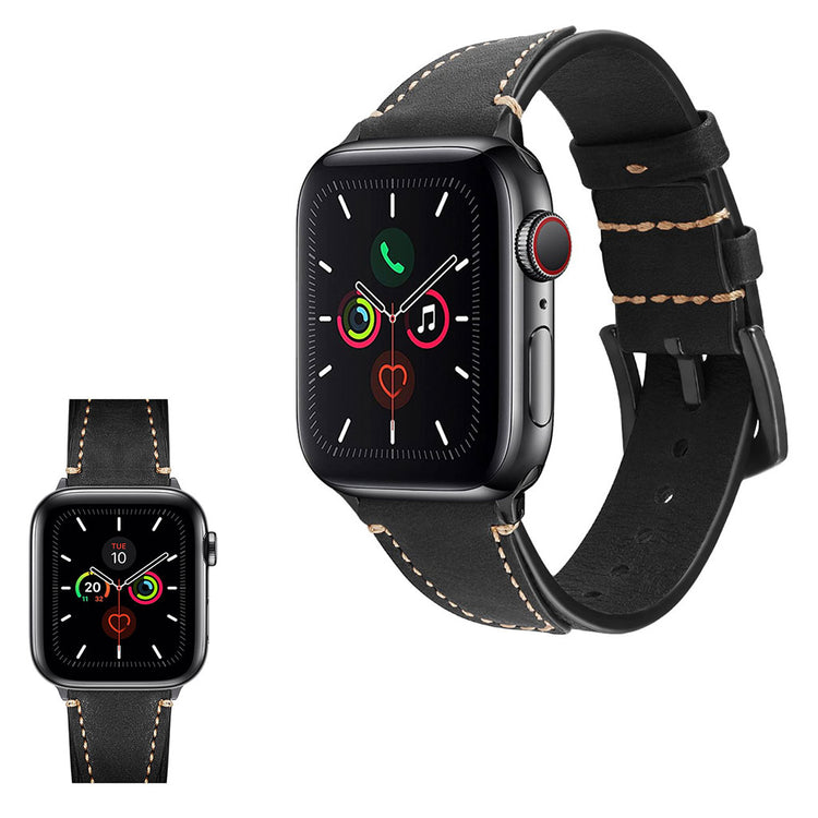 Fint Universal Apple Ægte læder Rem - Sort#serie_1