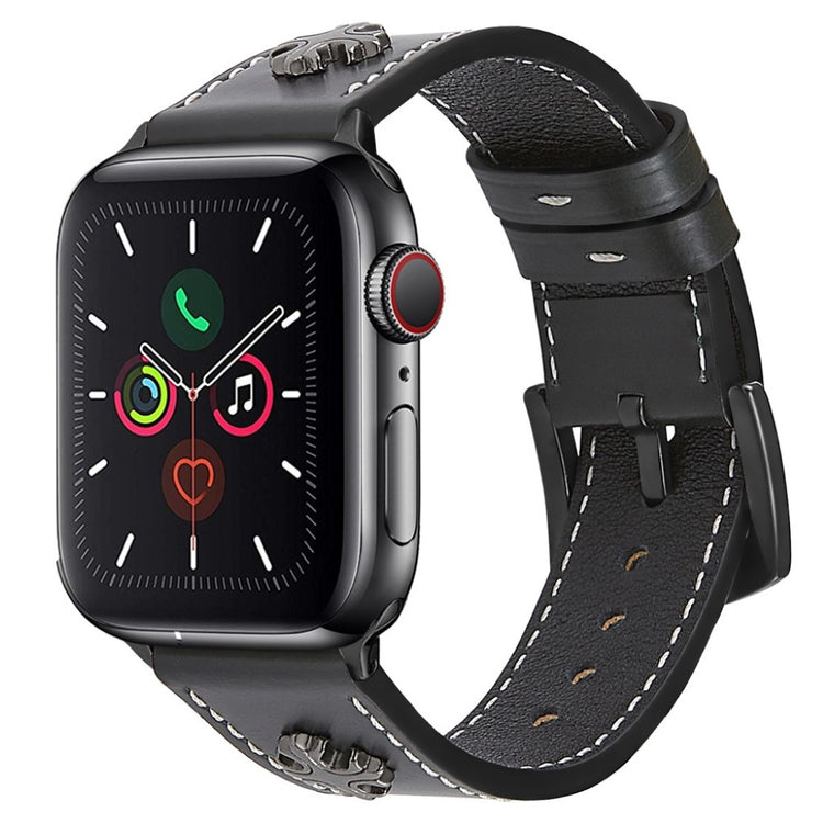 Fremragende Universal Apple Ægte læder Rem - Sort#serie_1