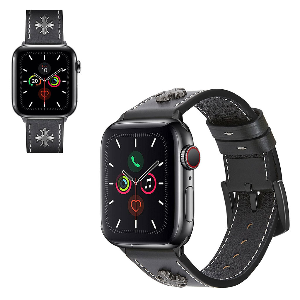 Fremragende Universal Apple Ægte læder Rem - Sort#serie_1