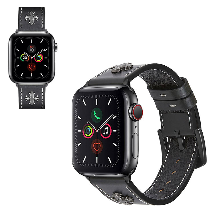 Fremragende Universal Apple Ægte læder Rem - Sort#serie_1