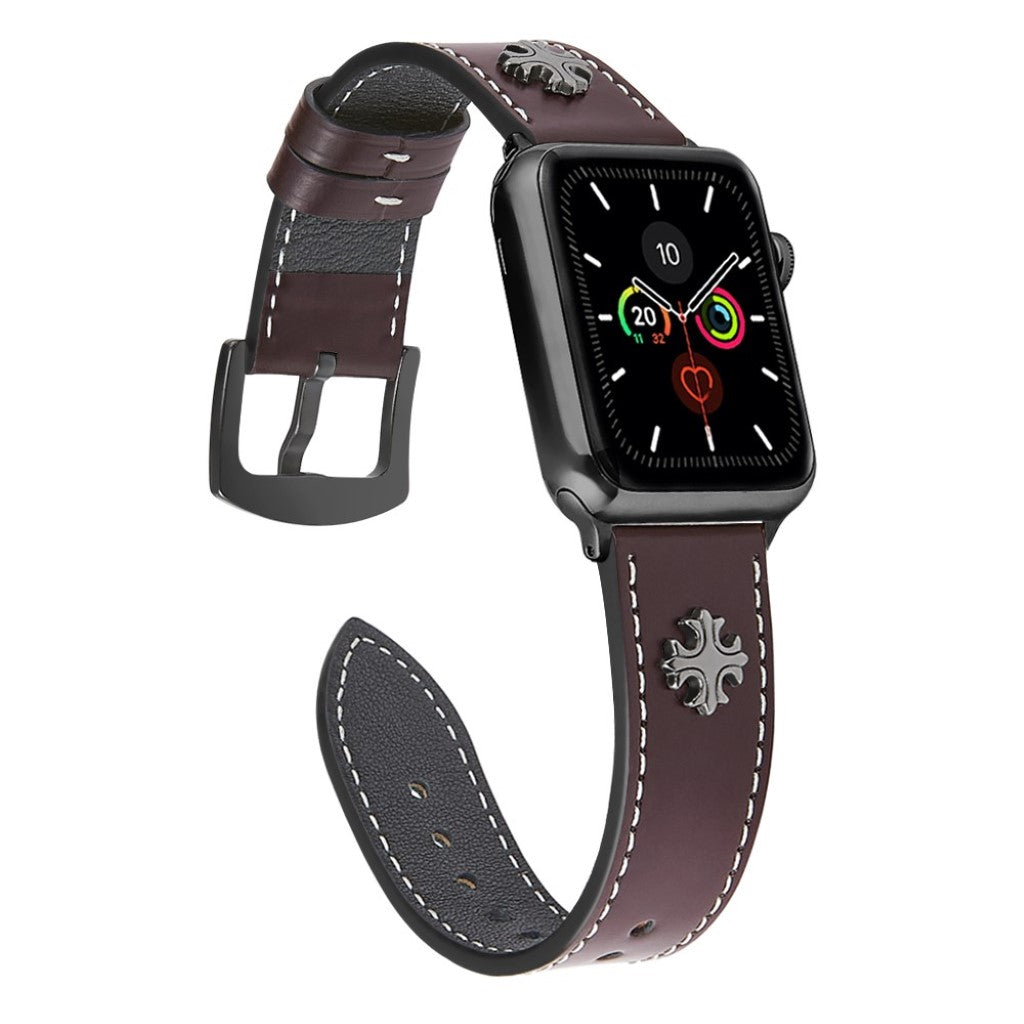 Fremragende Universal Apple Ægte læder Rem - Rød#serie_2