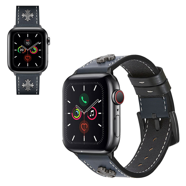 Fremragende Universal Apple Ægte læder Rem - Blå#serie_3