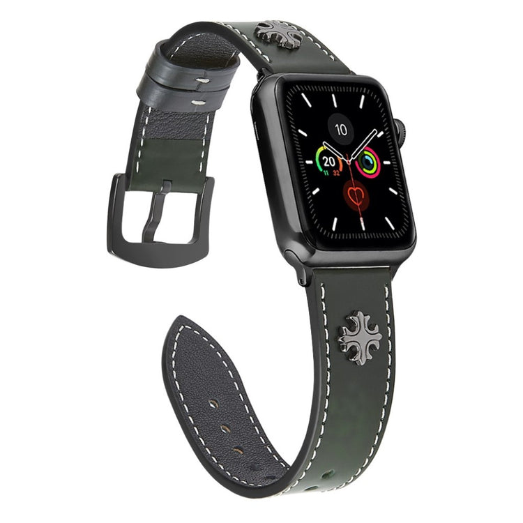 Fremragende Universal Apple Ægte læder Rem - Grøn#serie_4