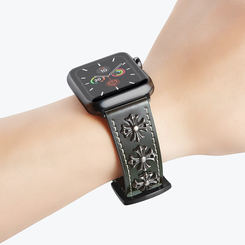Rigtigt fint Universal Apple Ægte læder Rem - Grøn#serie_4
