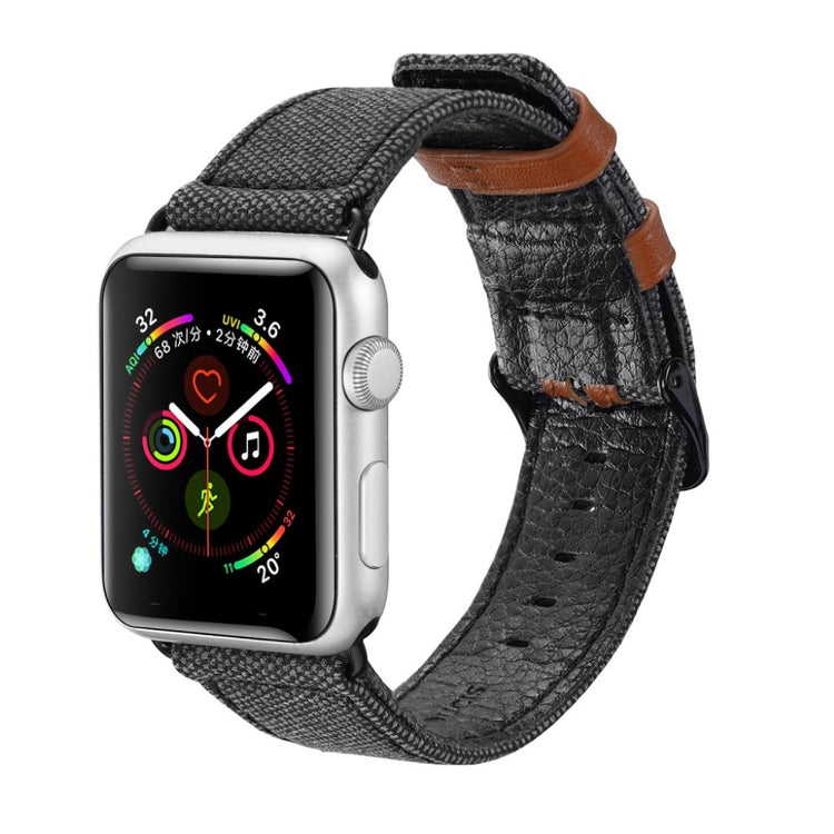 Mega smuk Apple Watch Series 5 44mm Nylon Rem - Sort#serie_1