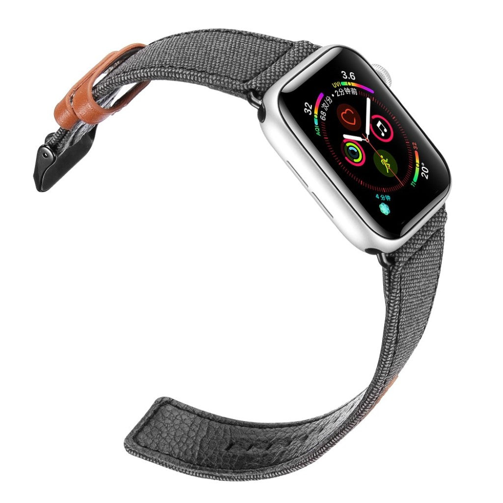 Mega smuk Apple Watch Series 5 44mm Nylon Rem - Sort#serie_1