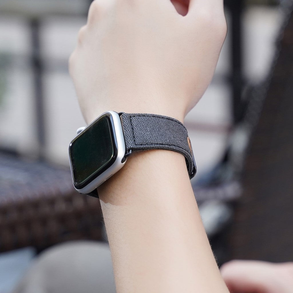 Mega smuk Apple Watch Series 5 44mm Nylon Rem - Sort#serie_1