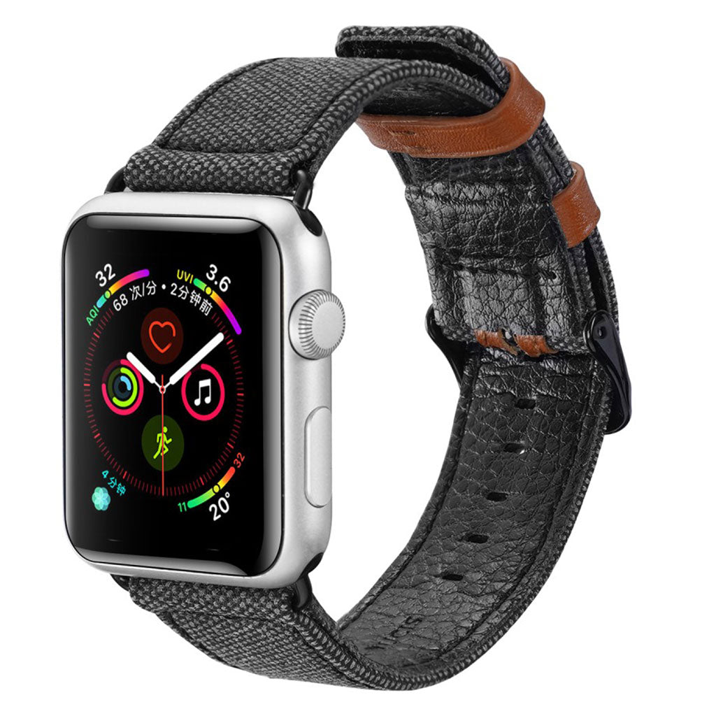 Mega smuk Apple Watch Series 5 44mm Nylon Rem - Sort#serie_1