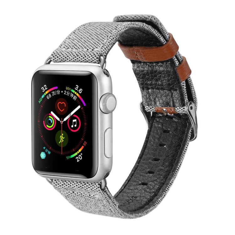 Mega smuk Apple Watch Series 5 44mm Nylon Rem - Sølv#serie_2