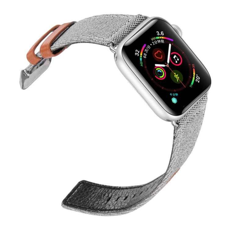 Mega smuk Apple Watch Series 5 44mm Nylon Rem - Sølv#serie_2