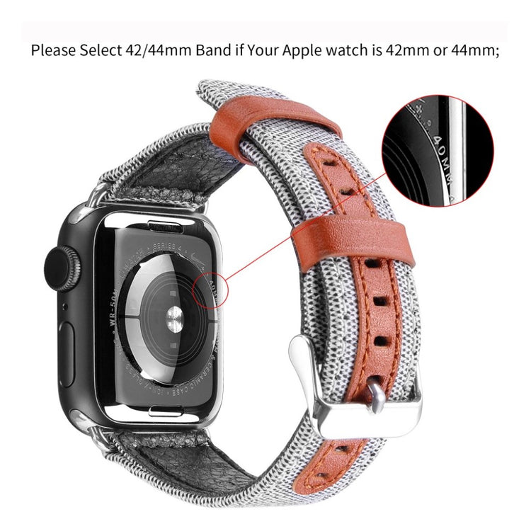 Mega smuk Apple Watch Series 5 44mm Nylon Rem - Sølv#serie_2
