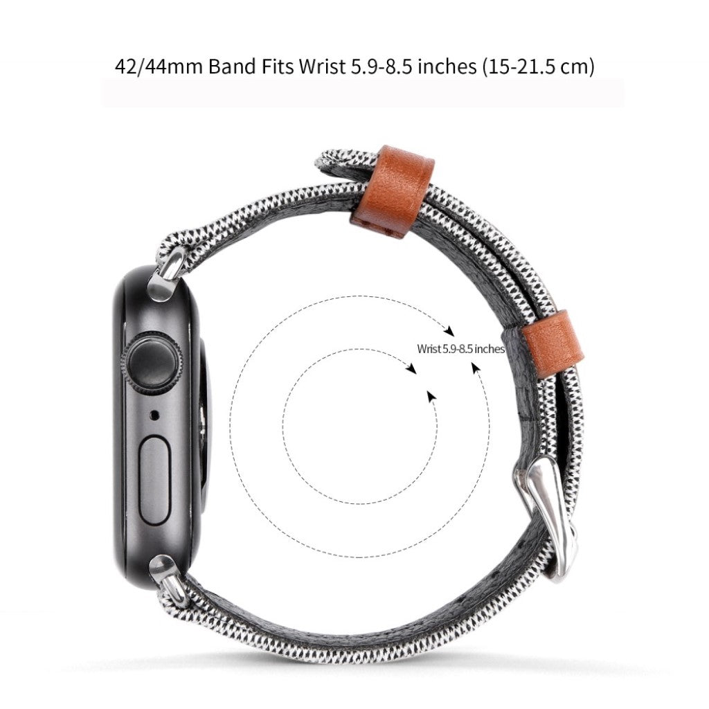Mega smuk Apple Watch Series 5 44mm Nylon Rem - Sølv#serie_2