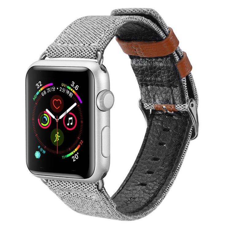 Mega smuk Apple Watch Series 5 44mm Nylon Rem - Sølv#serie_2