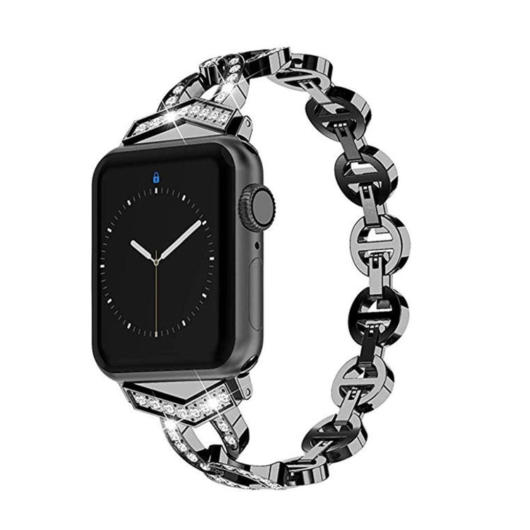 Glimrende Apple Watch Series 5 44mm Metal og Rhinsten Rem - Sort#serie_1