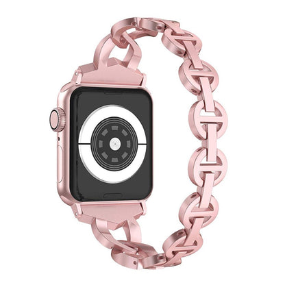 Glimrende Apple Watch Series 5 44mm Metal og Rhinsten Rem - Pink#serie_3