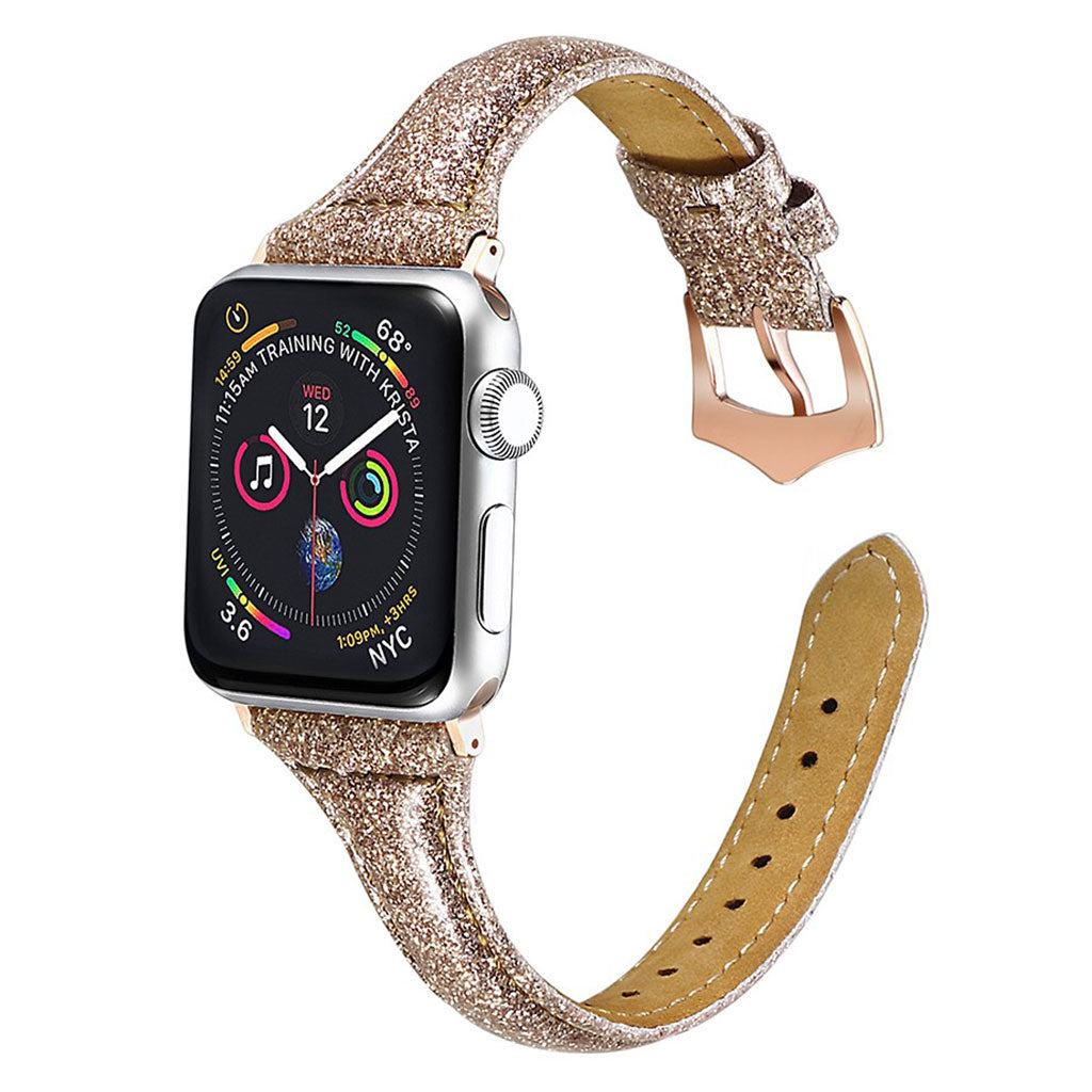 Meget nydelig Apple Watch Series 5 44mm Ægte læder Rem - Brun#serie_016