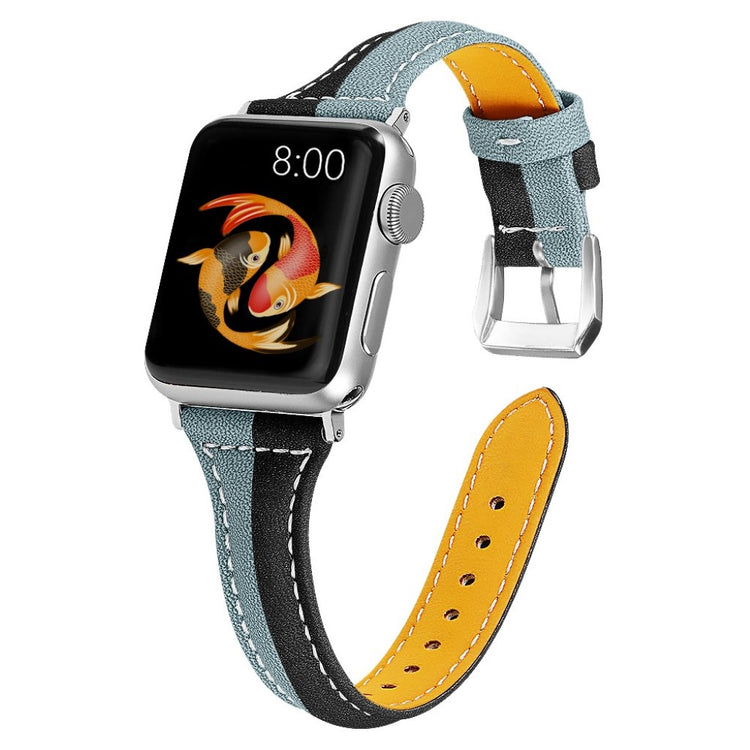 Vildt rart Apple Watch Series 5 44mm Ægte læder Rem - Sølv#serie_1