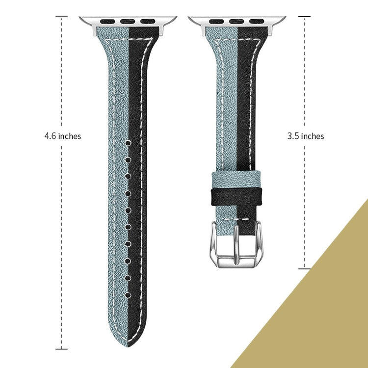Vildt rart Apple Watch Series 5 44mm Ægte læder Rem - Sølv#serie_1