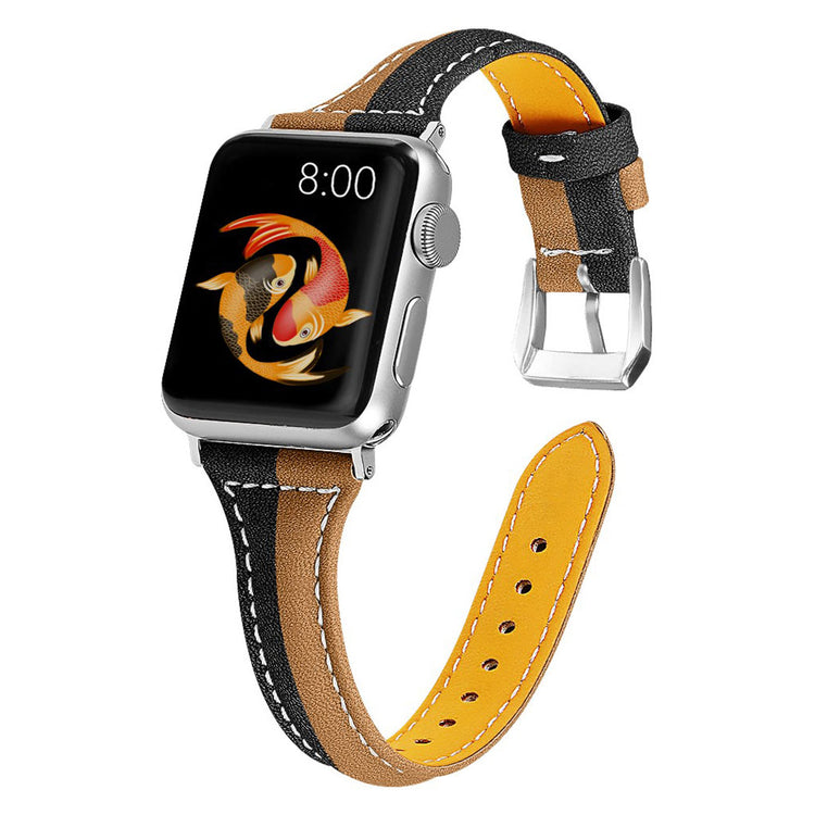 Vildt rart Apple Watch Series 5 44mm Ægte læder Rem - Brun#serie_2