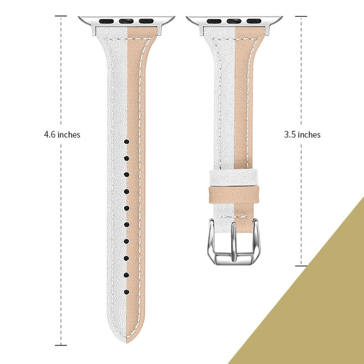 Vildt rart Apple Watch Series 5 44mm Ægte læder Rem - Hvid#serie_3