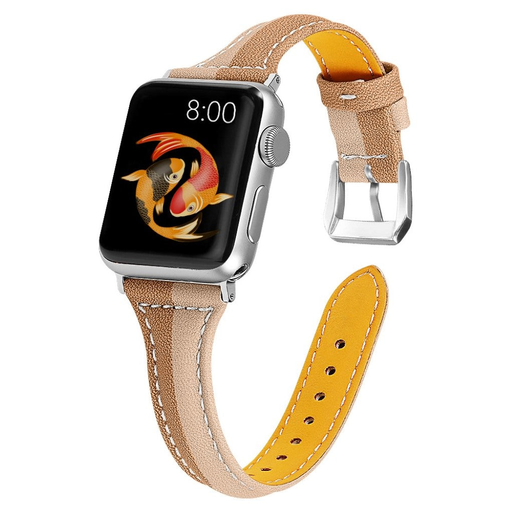 Vildt rart Apple Watch Series 5 44mm Ægte læder Rem - Brun#serie_5