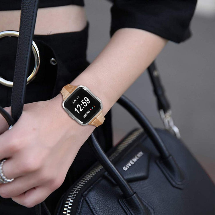 Vildt rart Apple Watch Series 5 44mm Ægte læder Rem - Brun#serie_5
