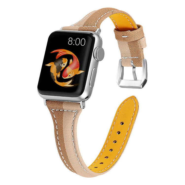 Vildt rart Apple Watch Series 5 44mm Ægte læder Rem - Brun#serie_5