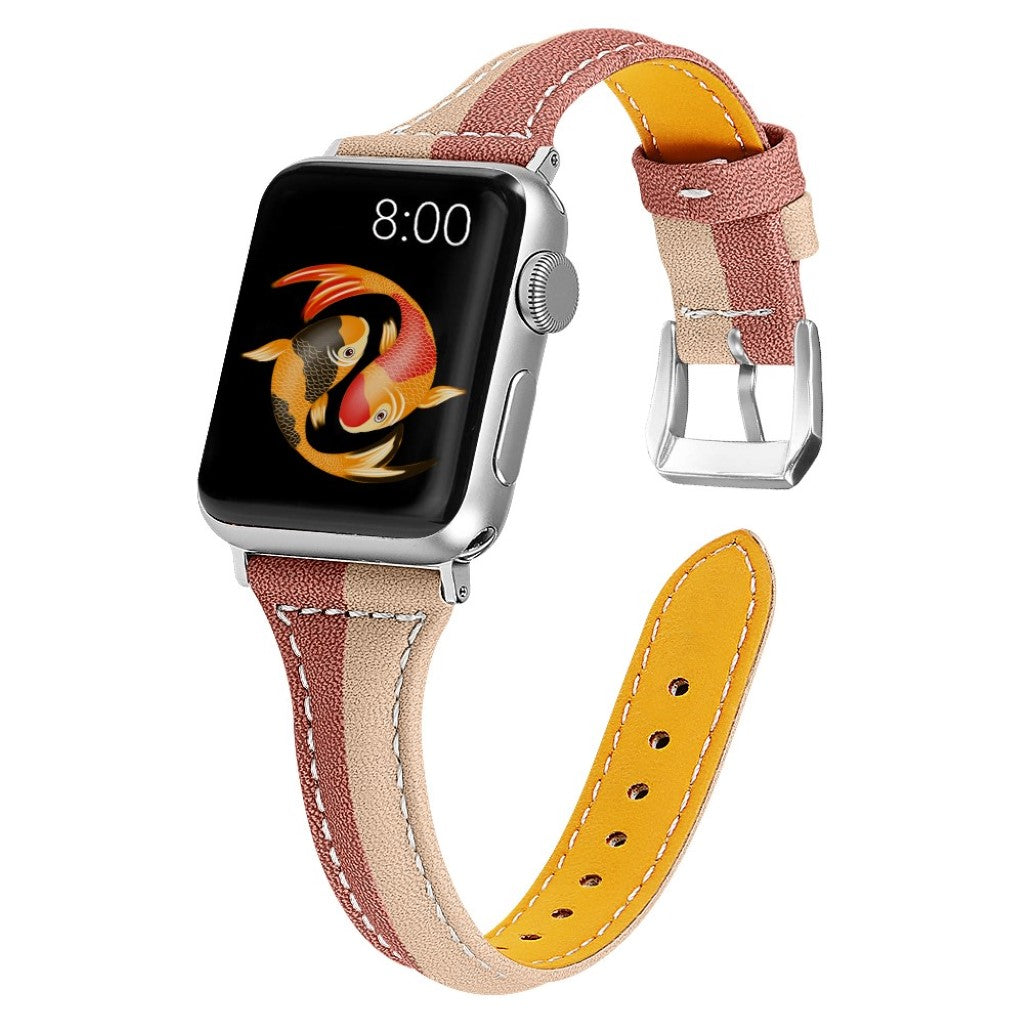 Vildt rart Apple Watch Series 5 44mm Ægte læder Rem - Brun#serie_6