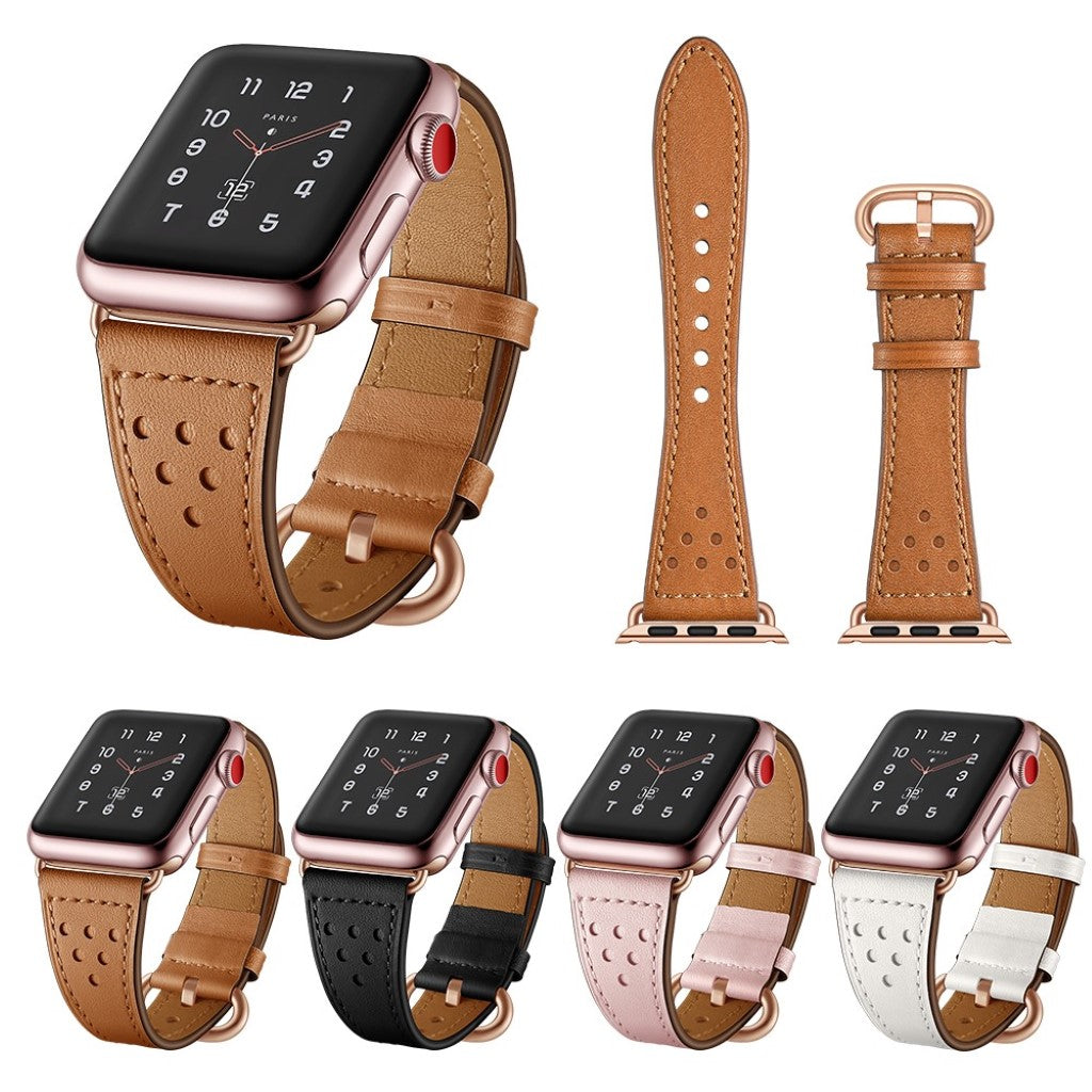 Apple Watch Series 5 44mm / Apple Watch 44mm Ægte læder Rem - Brun#serie_1