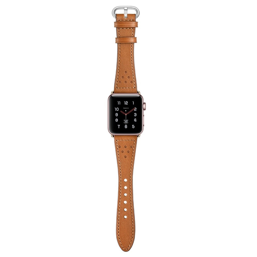  Apple Watch Series 5 44mm / Apple Watch 44mm Ægte læder Rem - Brun#serie_1