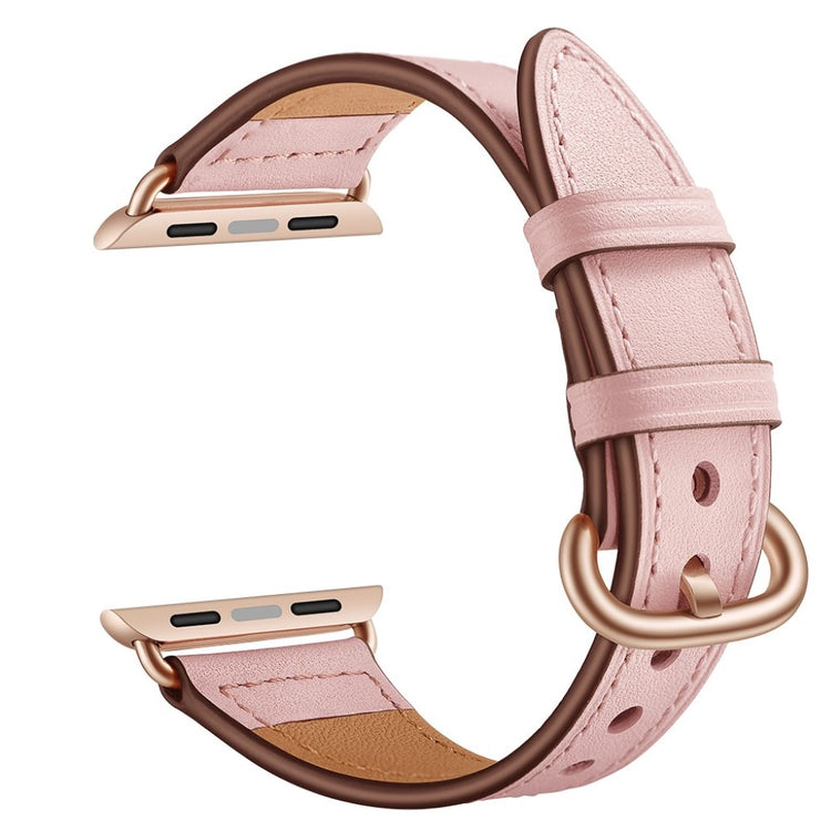  Apple Watch Series 5 44mm / Apple Watch 44mm Ægte læder Rem - Pink#serie_3