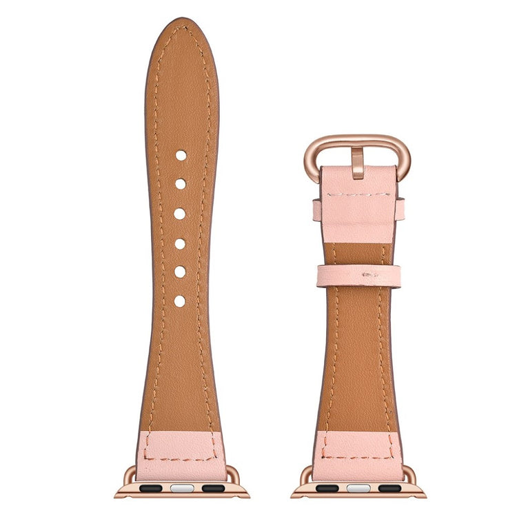  Apple Watch Series 5 44mm / Apple Watch 44mm Ægte læder Rem - Pink#serie_3