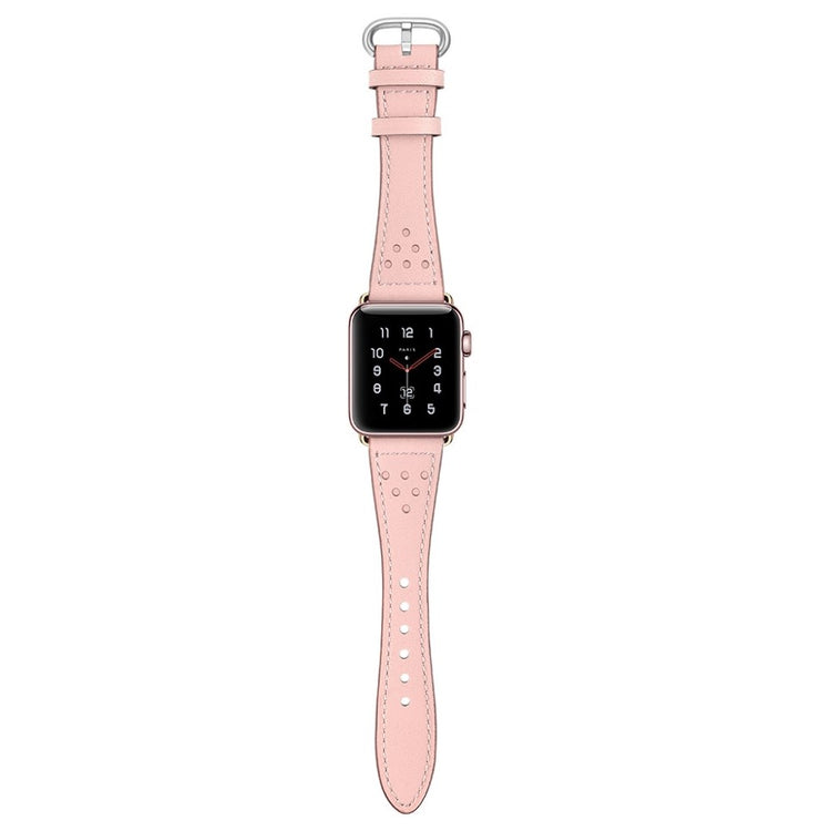  Apple Watch Series 5 44mm / Apple Watch 44mm Ægte læder Rem - Pink#serie_3