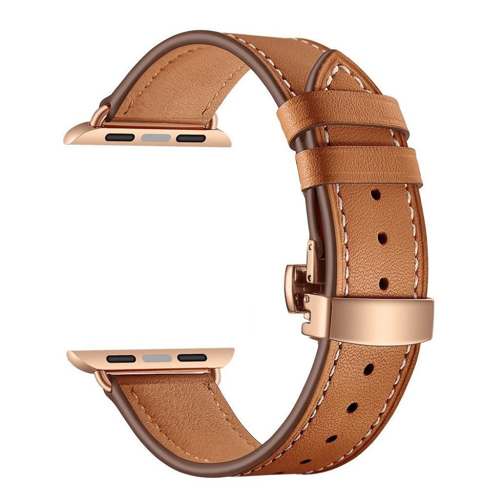  Apple Watch Series 5 44mm / Apple Watch 44mm Ægte læder Rem - Brun#serie_11