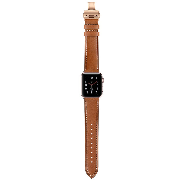  Apple Watch Series 5 44mm / Apple Watch 44mm Ægte læder Rem - Brun#serie_11
