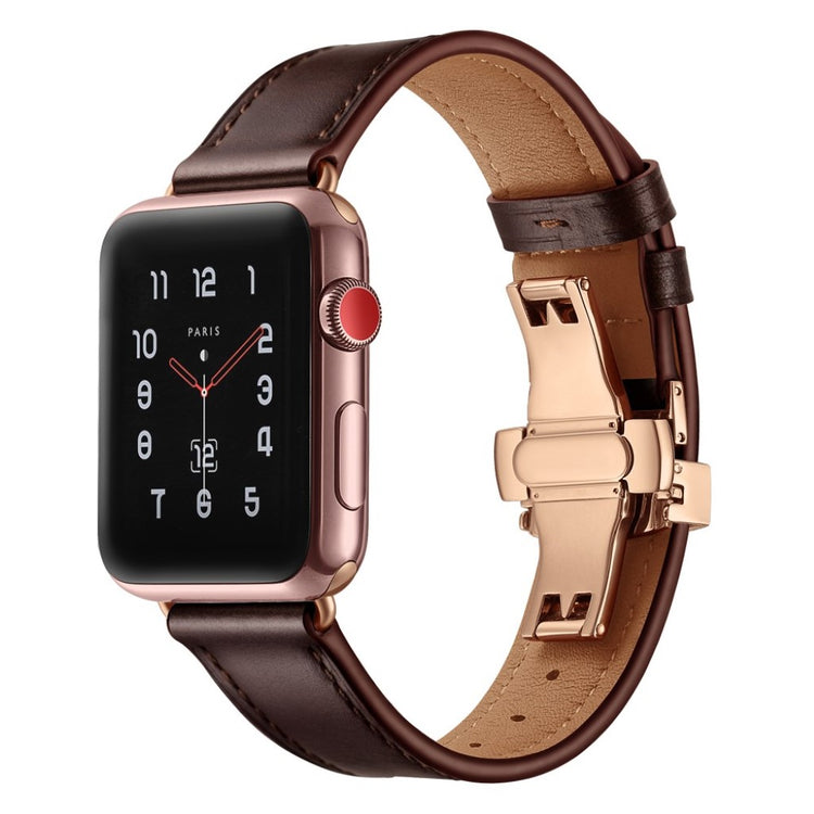  Apple Watch Series 5 44mm / Apple Watch 44mm Ægte læder Rem - Brun#serie_12