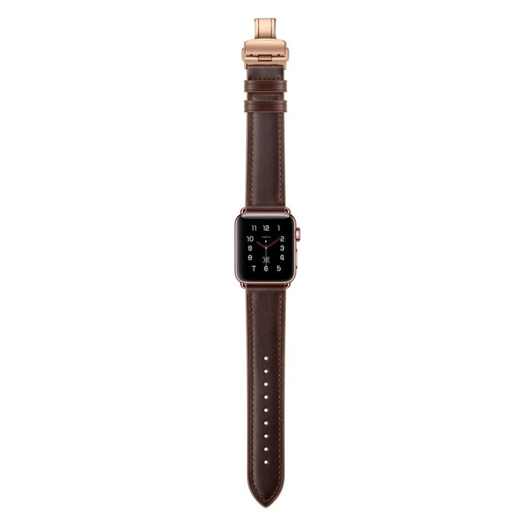  Apple Watch Series 5 44mm / Apple Watch 44mm Ægte læder Rem - Brun#serie_12