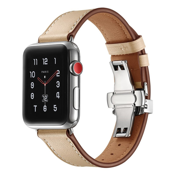  Apple Watch Series 5 44mm / Apple Watch 44mm Ægte læder Rem - Brun#serie_16