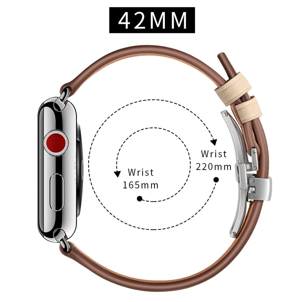  Apple Watch Series 5 44mm / Apple Watch 44mm Ægte læder Rem - Brun#serie_16