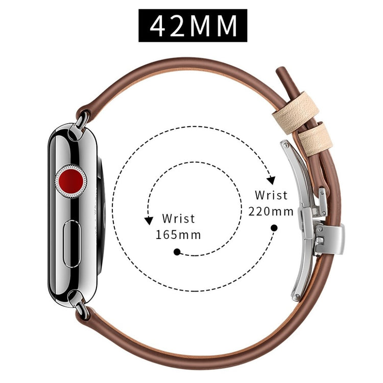  Apple Watch Series 5 44mm / Apple Watch 44mm Ægte læder Rem - Brun#serie_16