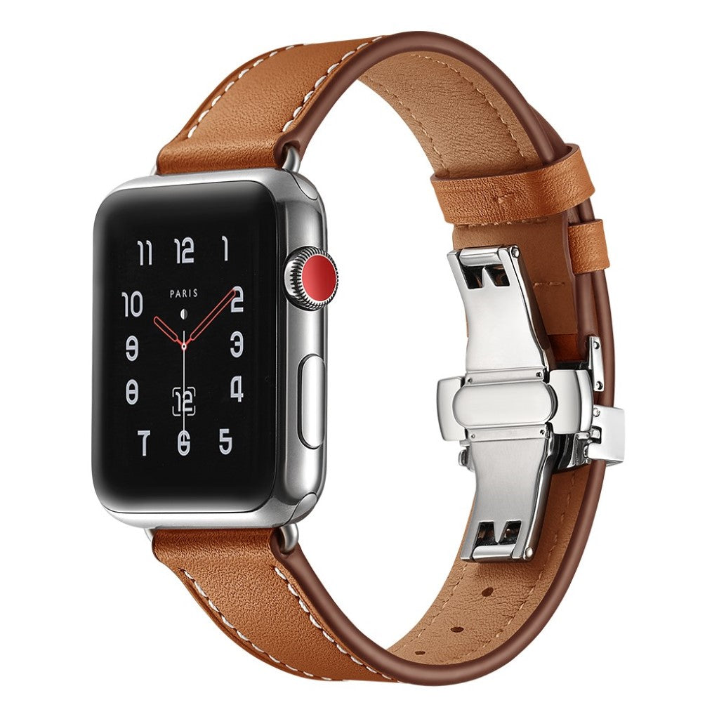 Apple Watch Series 5 44mm / Apple Watch 44mm Ægte læder Rem - Brun#serie_17