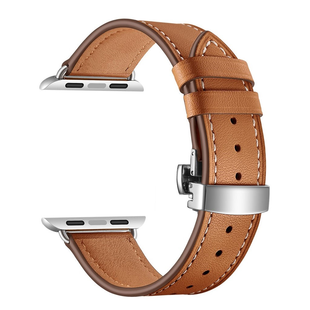  Apple Watch Series 5 44mm / Apple Watch 44mm Ægte læder Rem - Brun#serie_17