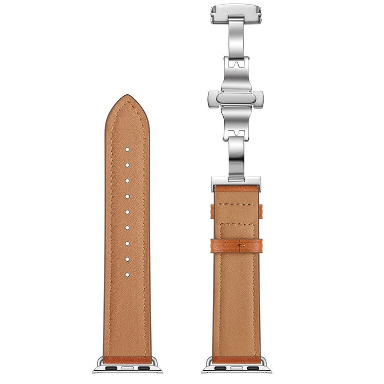  Apple Watch Series 5 44mm / Apple Watch 44mm Ægte læder Rem - Brun#serie_17