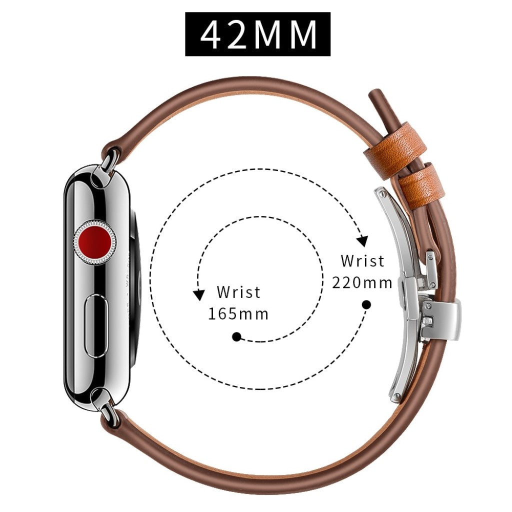  Apple Watch Series 5 44mm / Apple Watch 44mm Ægte læder Rem - Brun#serie_17