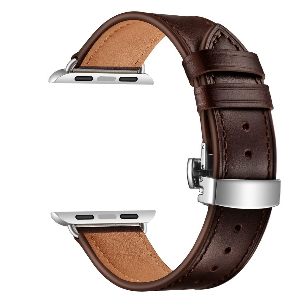  Apple Watch Series 5 44mm / Apple Watch 44mm Ægte læder Rem - Brun#serie_18