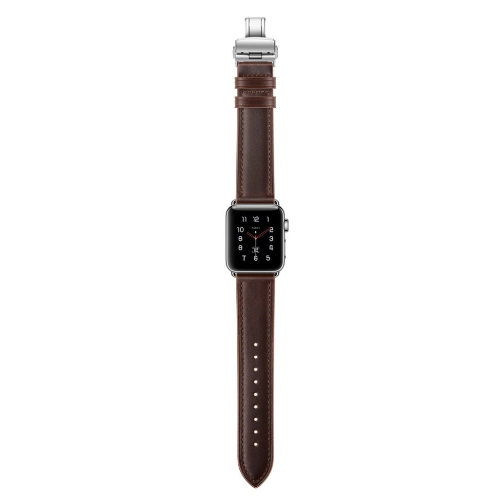  Apple Watch Series 5 44mm / Apple Watch 44mm Ægte læder Rem - Brun#serie_18