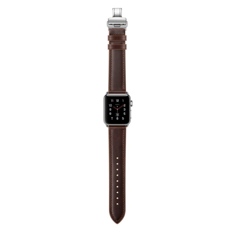  Apple Watch Series 5 44mm / Apple Watch 44mm Ægte læder Rem - Brun#serie_18